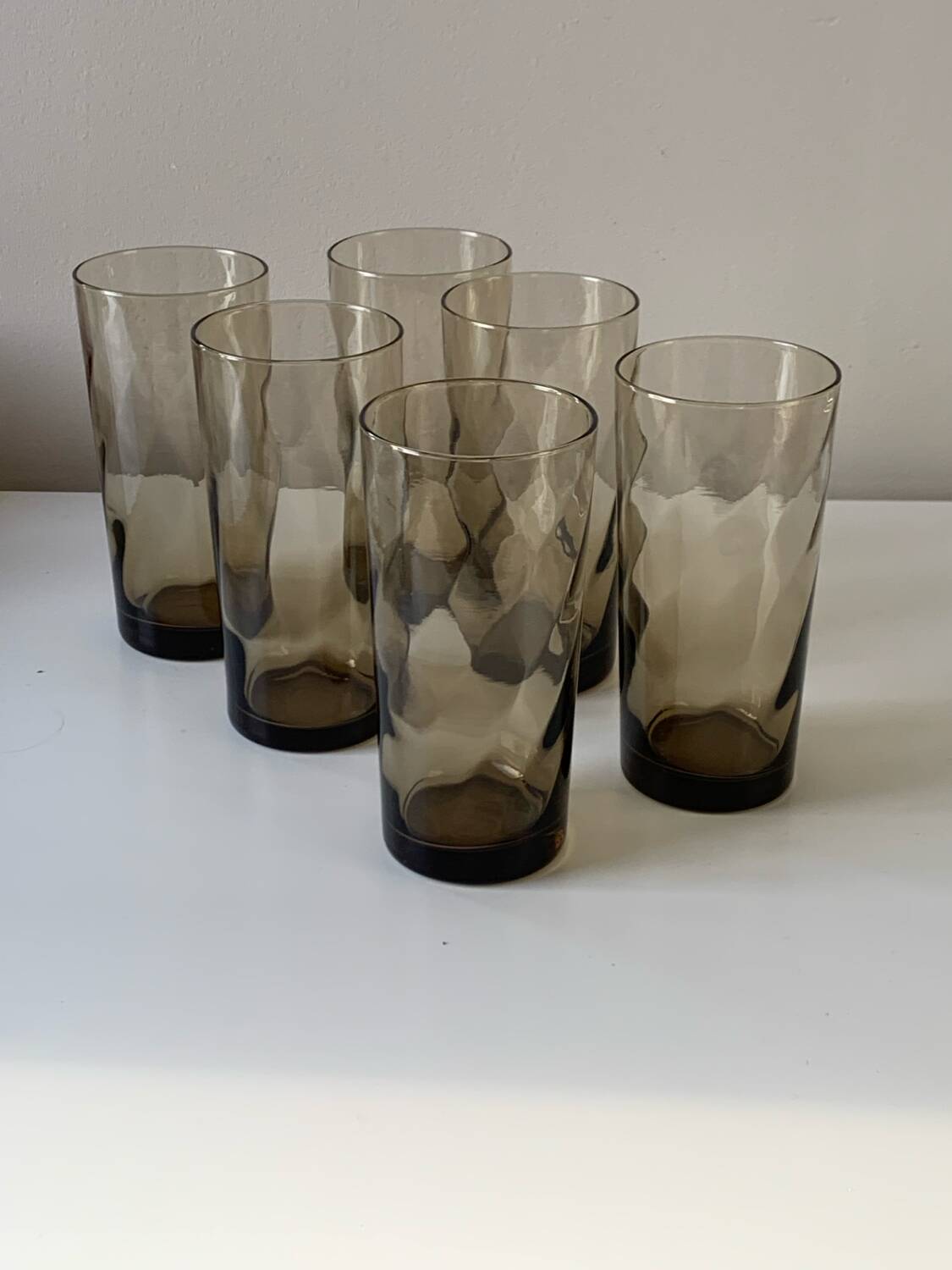 Vintage smoked glass glasses