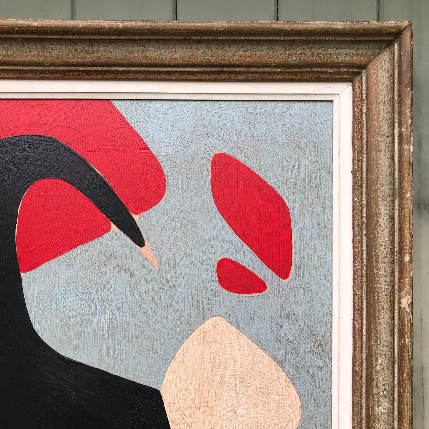 Abstract painting on wood panel