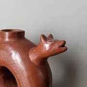 Handmade terracotta vase pottery Mexico