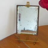 Table mirror on a brass easel