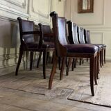 Set of 4 Art Deco chairs and 4 armchairs in rosewood, circa 1930