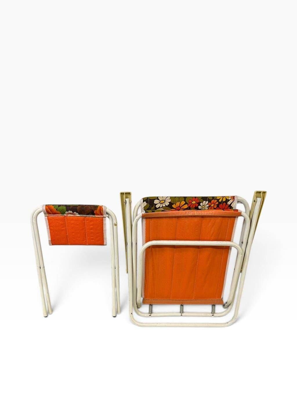 Vintage orange folding beach/camping chair