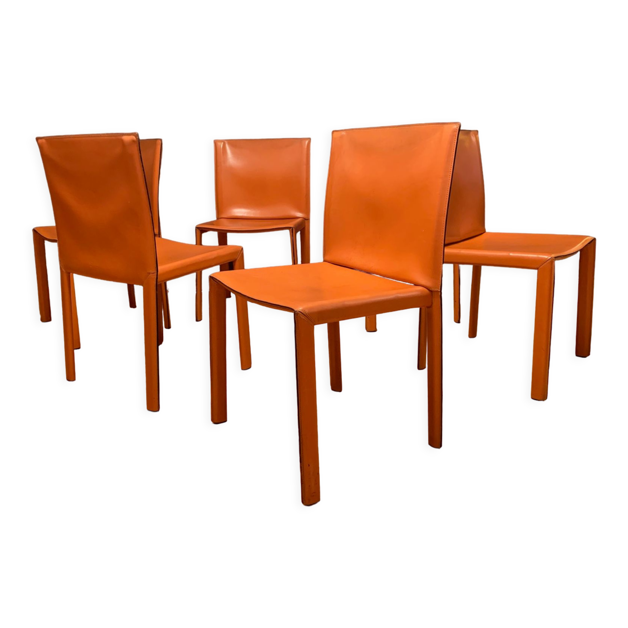 6 chaises Pasqualina par Grassi & Bianchi, Enrico Pellizzoni, Italie, années 1980.