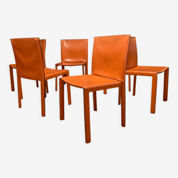 A set of six Pasqualina chairs by Grassi & Bianchi, Enrico Pellizzoni, Italy, 1980s.