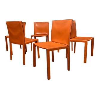 A set of six Pasqualina chairs by Grassi & Bianchi, Enrico Pellizzoni, Italy, 1980s.