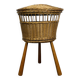 Tripod rattan basket, club feet, 1960s