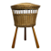 Tripod rattan basket, club feet, 1960s