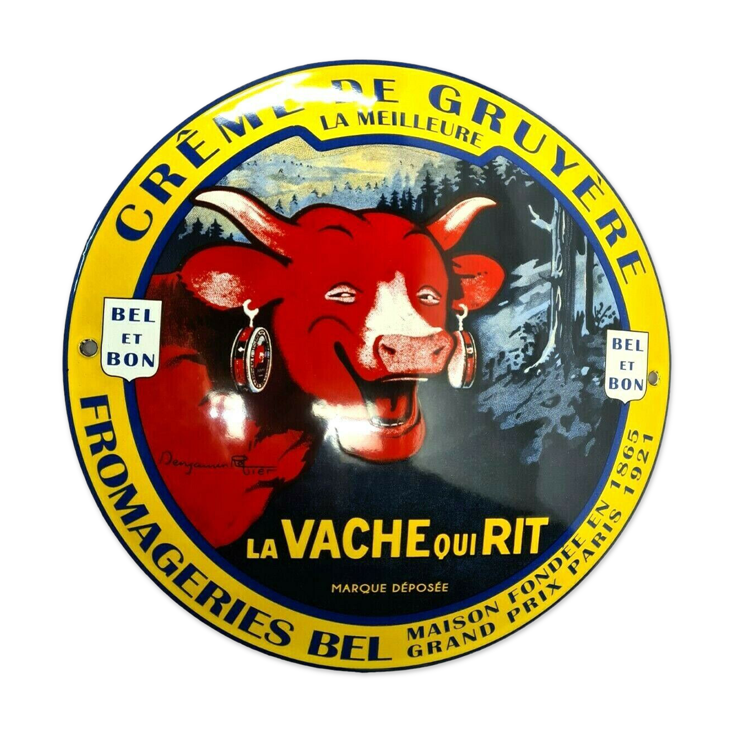 enamelled plate the laughing cow