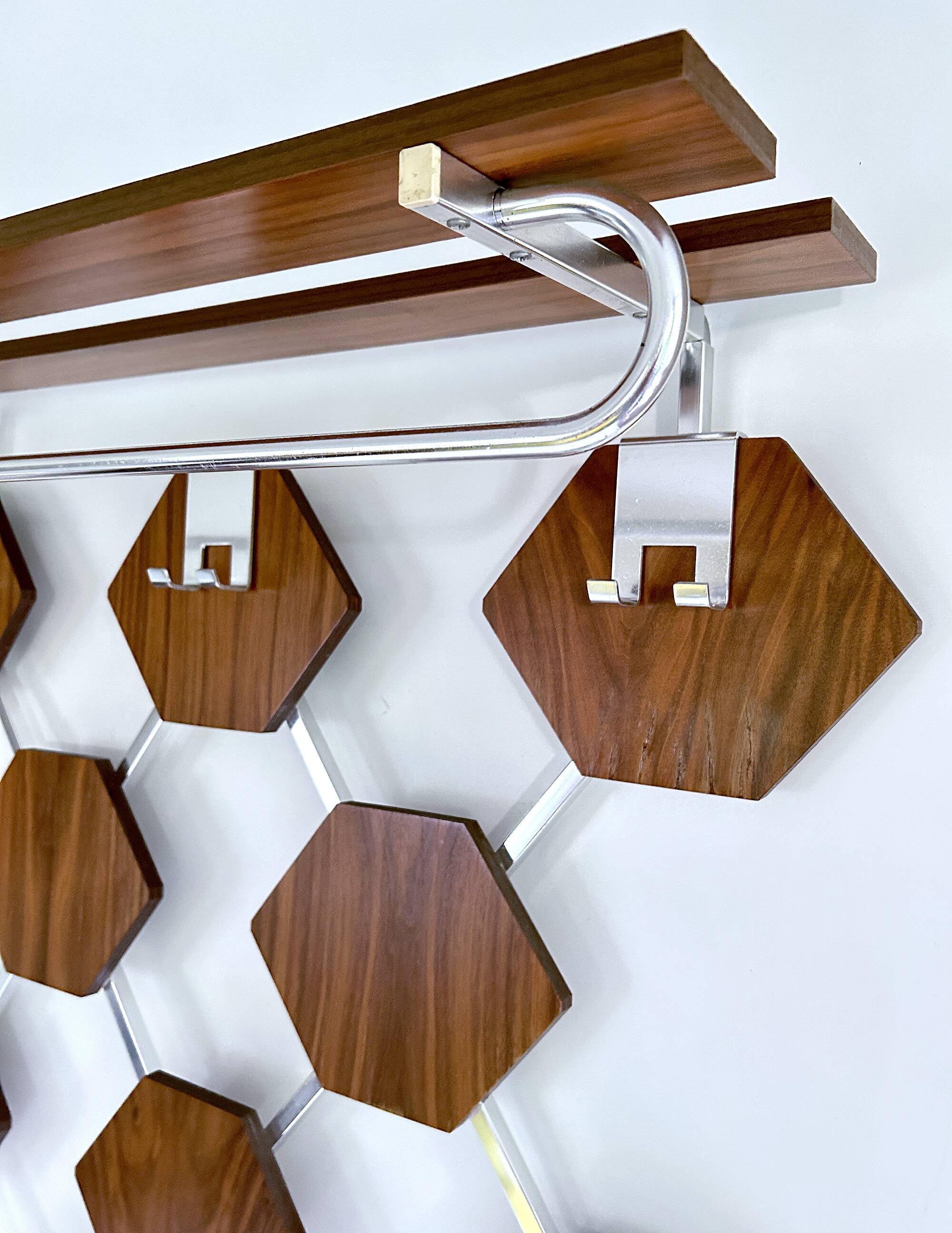 Large Vintage Scandinavian Coat Rack, Teak
