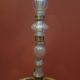 Neoclassical lamp foot vintage glass and gold metal 50 s. H: 147 cm.