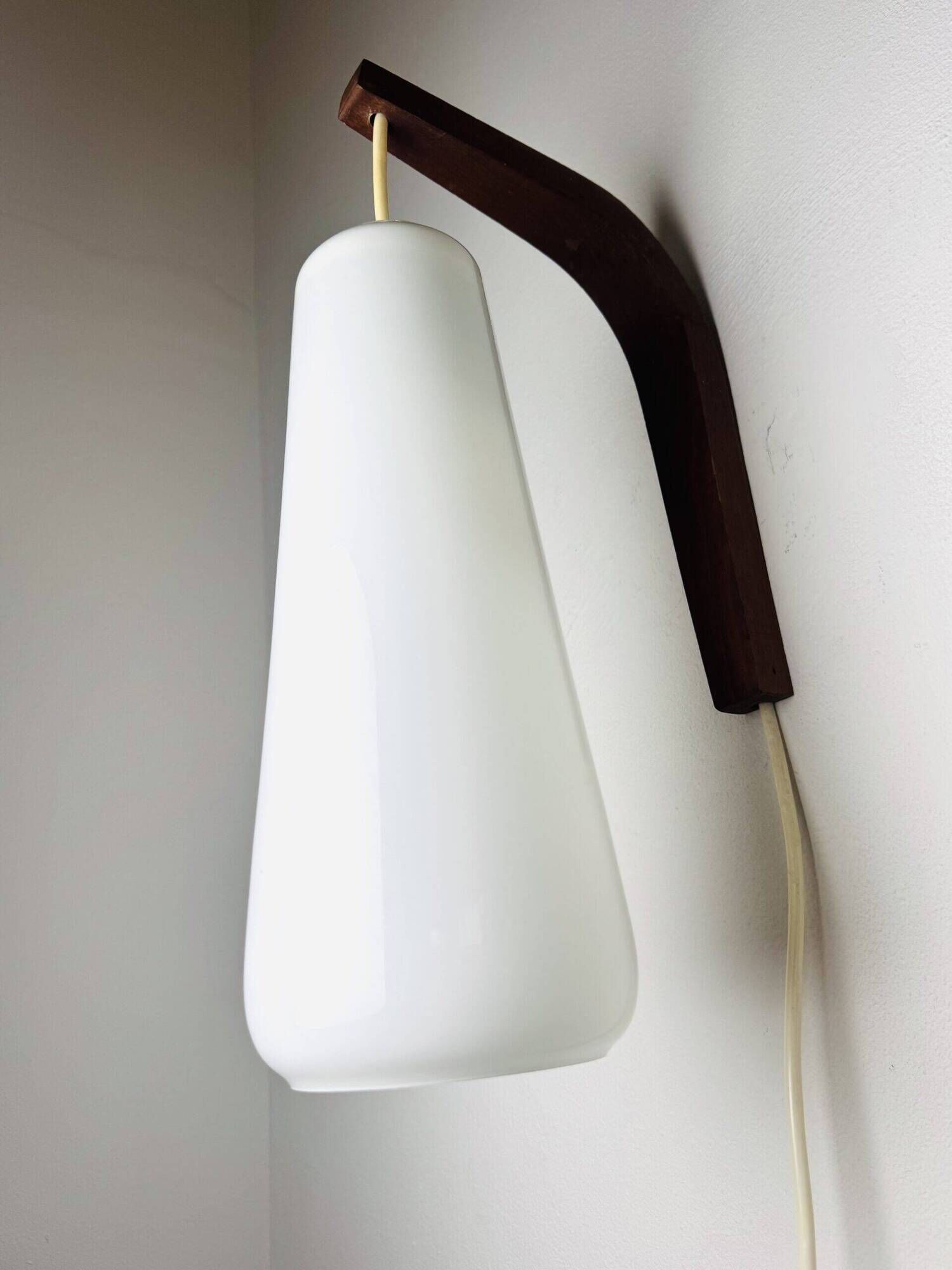 Cylinder Wall Light In Milk Glass By Michael Bang For Holmegaard, Denmark 1980S