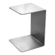 Table d'appoint en acier inoxydable brossé minimaliste, sculptural contemporain