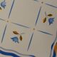 Art Deco yellow and blue tulip metal earthenware tray