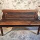 Antique French oak station bench – double-sided, 19th century (140 x 61 x 86 cm)