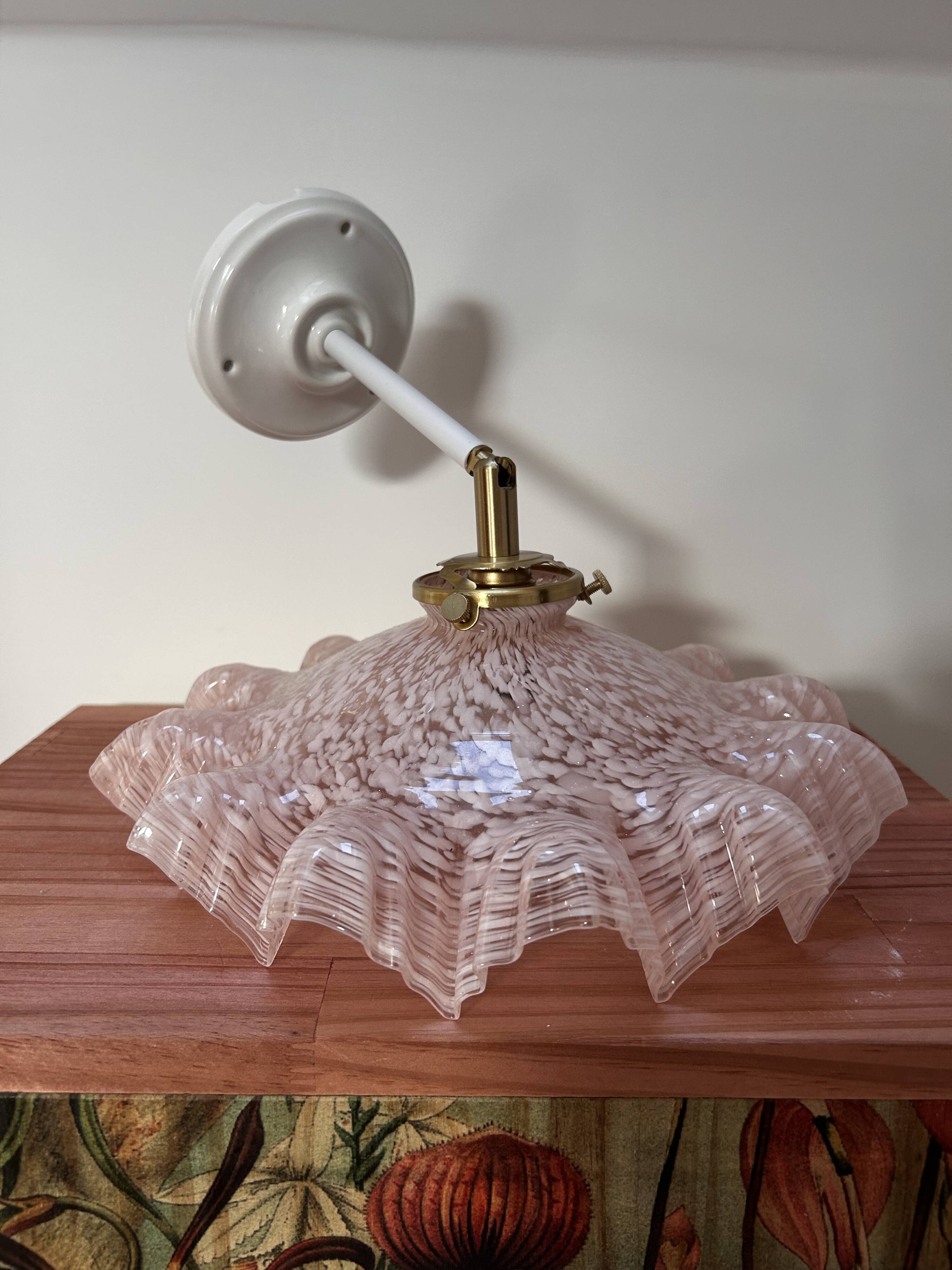 Pink Clichy glass tilting wall light