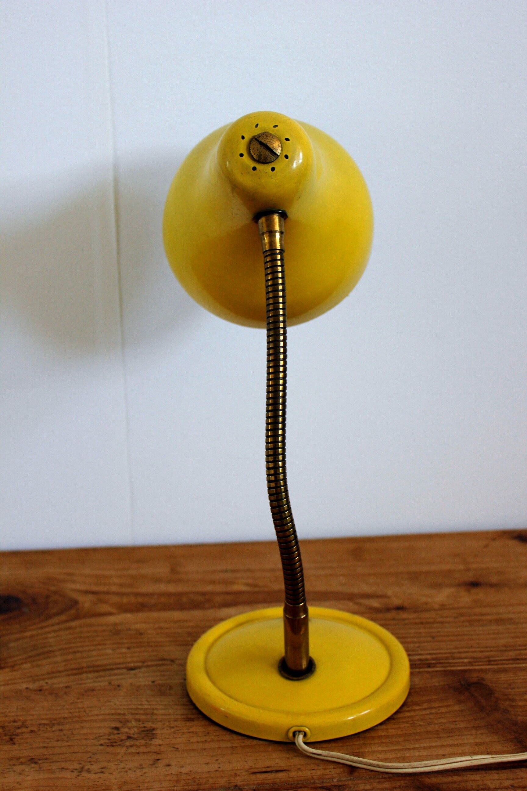 Vintage Bedside Desk Lamp Yellow Year 50