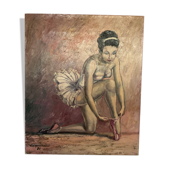 Dancing canvas signed Coquenet 71