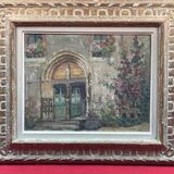 oil on panel signed Crismane - Former leper colony of Oudon Loire Atlan