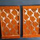 Two wooden and glass trays