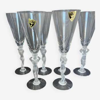 6 flutes a champagne en cristal de Bayel