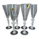6 Bayel crystal champagne flutes