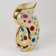 Boch Frères Pichet / Mid-Century Jug in Gold and Polka Dots, Belgium, 1950s