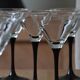 8 Vintage Black Stemmed Cocktail/Martini Glasses
