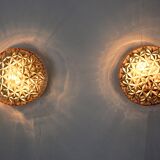 Pair of wall lights, cut glass, Spain, 1970