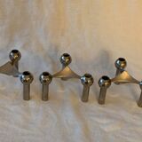 3 chrome metal candlesticks designed Nagel 1970