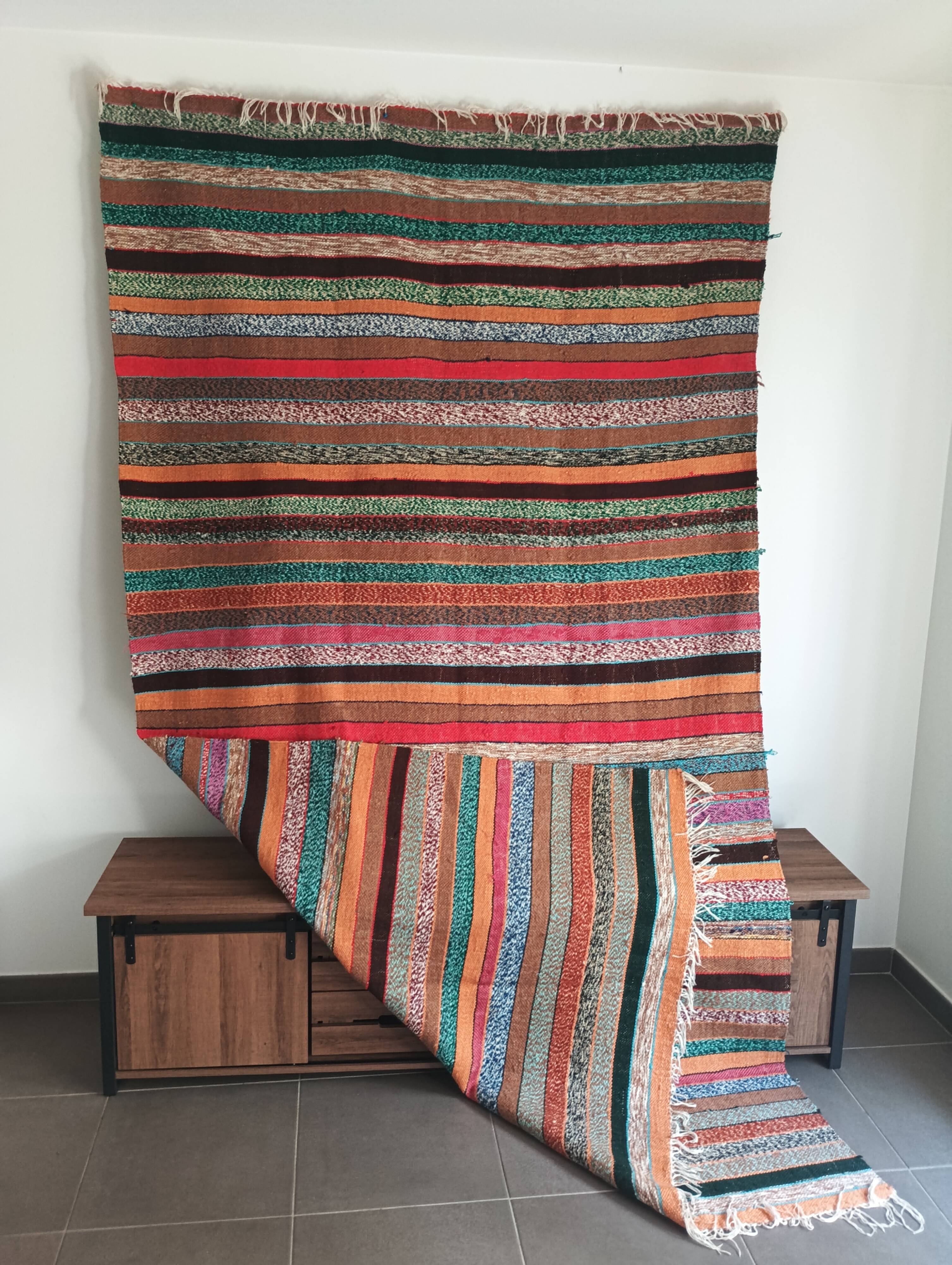 Vintage Berber kilim 300 × 170 cm – 100% handwoven wool – Tunisia