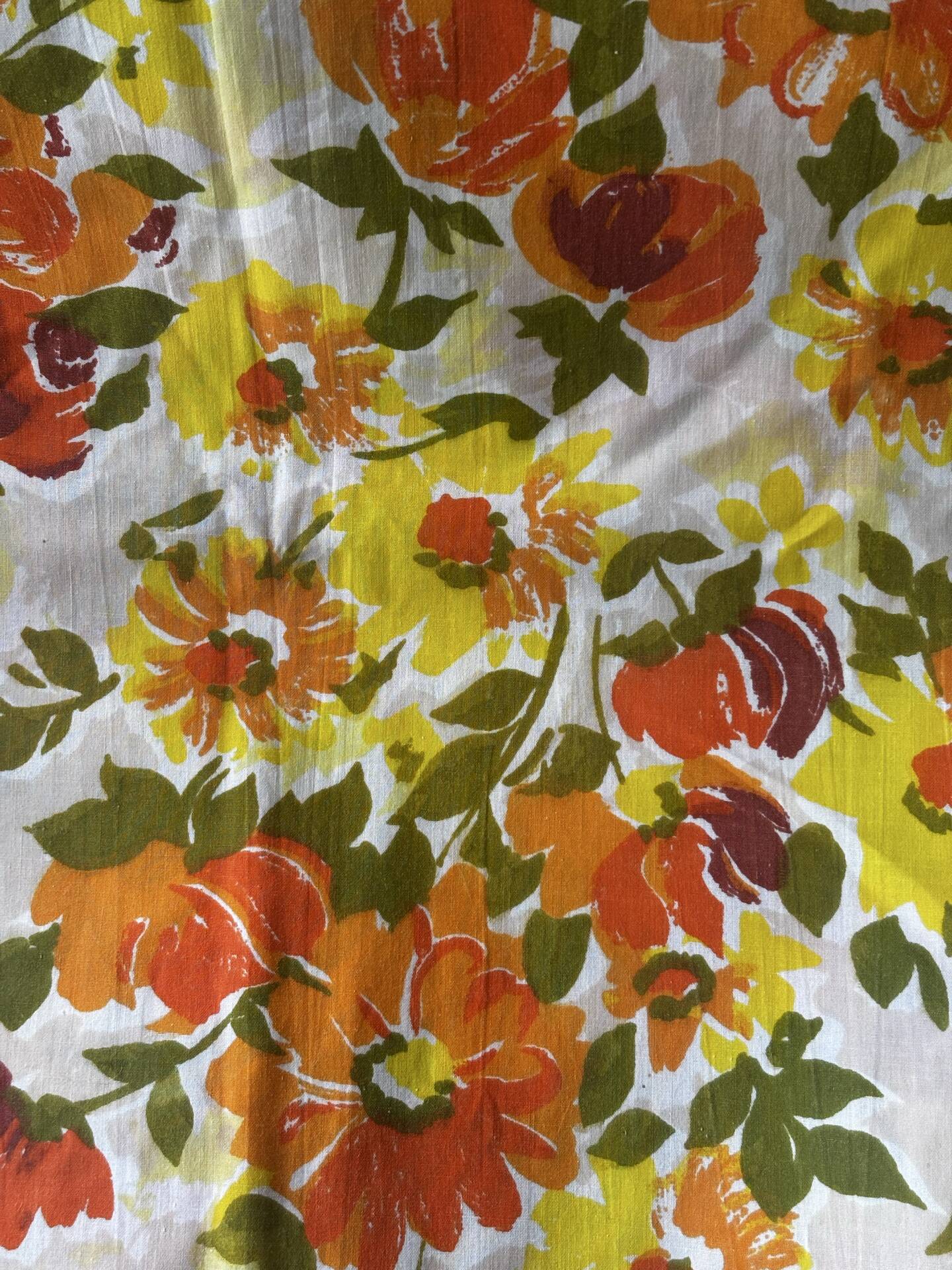 Superb vintage floral printed bolster cover from the seventies.