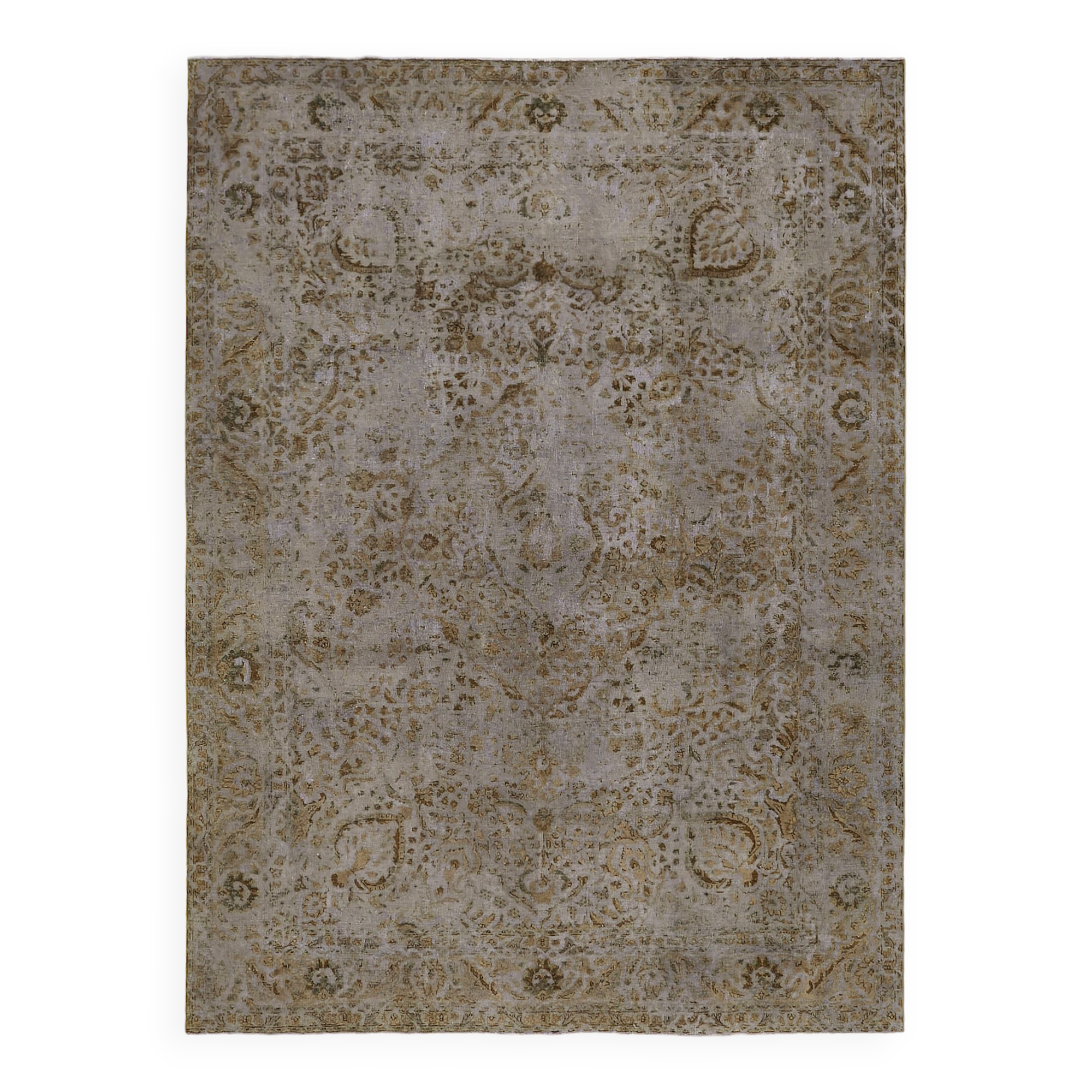 Hand-knotted persian vintage 1970s 250 cm x 333 cm purple wool carpet