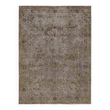 Hand-knotted persian vintage 1970s 250 cm x 333 cm purple wool carpet