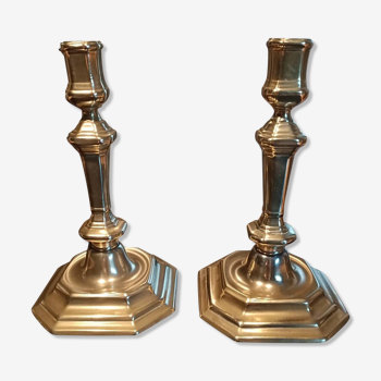 Pair of gilded bronze candlesticks