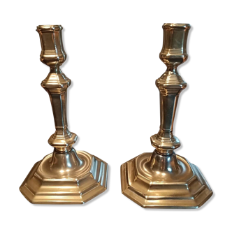 Pair of gilded bronze candlesticks