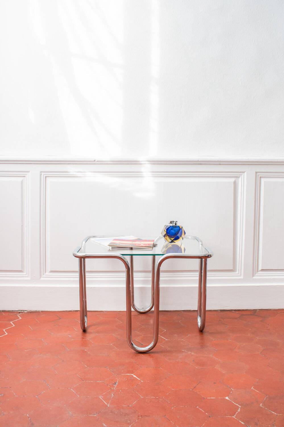 Chrome and glass coffee table by Ezio Didone, Italy, 1970s