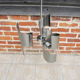 Vintage 3-bulb space age chandelier in aluminium