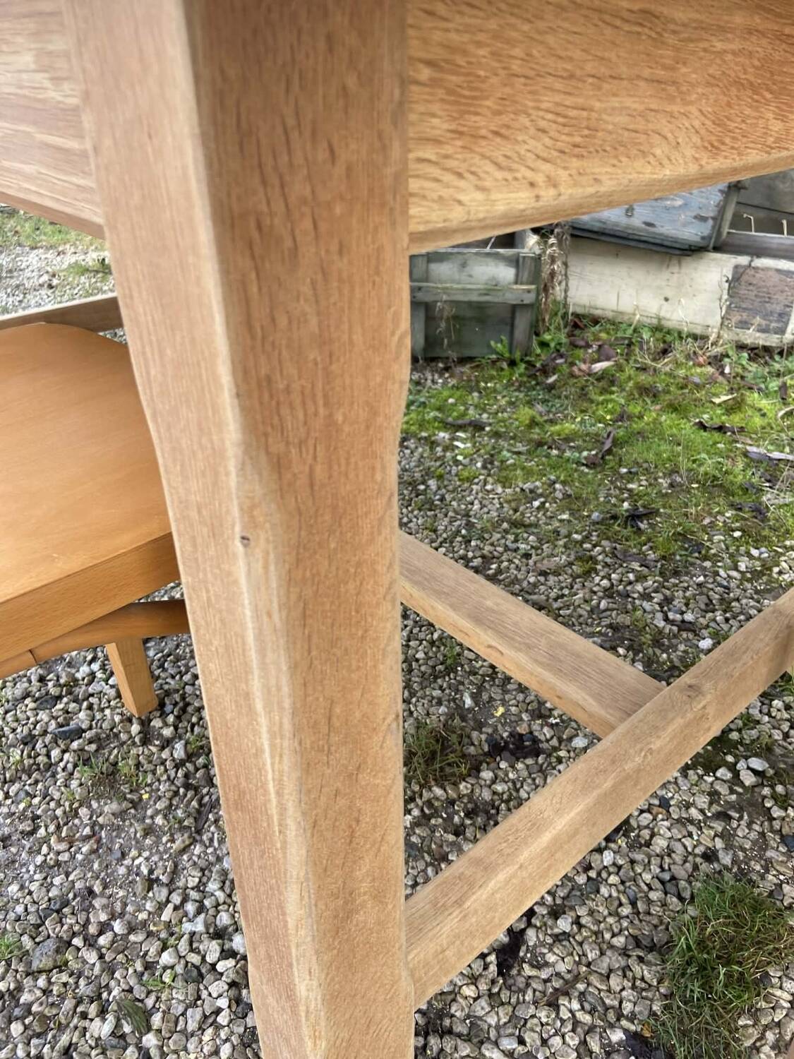 Rustic wooden farmhouse table