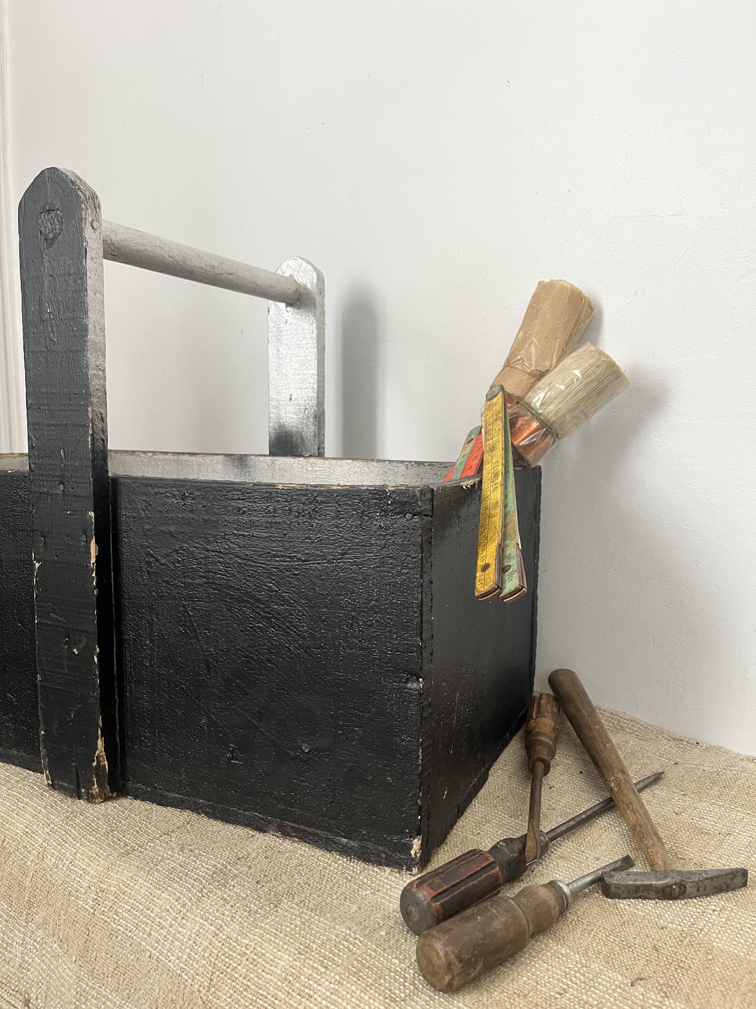 Wooden basket for the garden or workshop, folk art