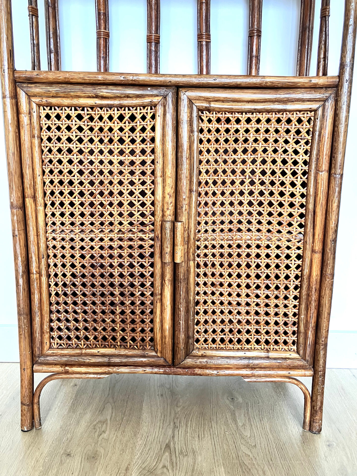 Bamboo rattan bookshelf