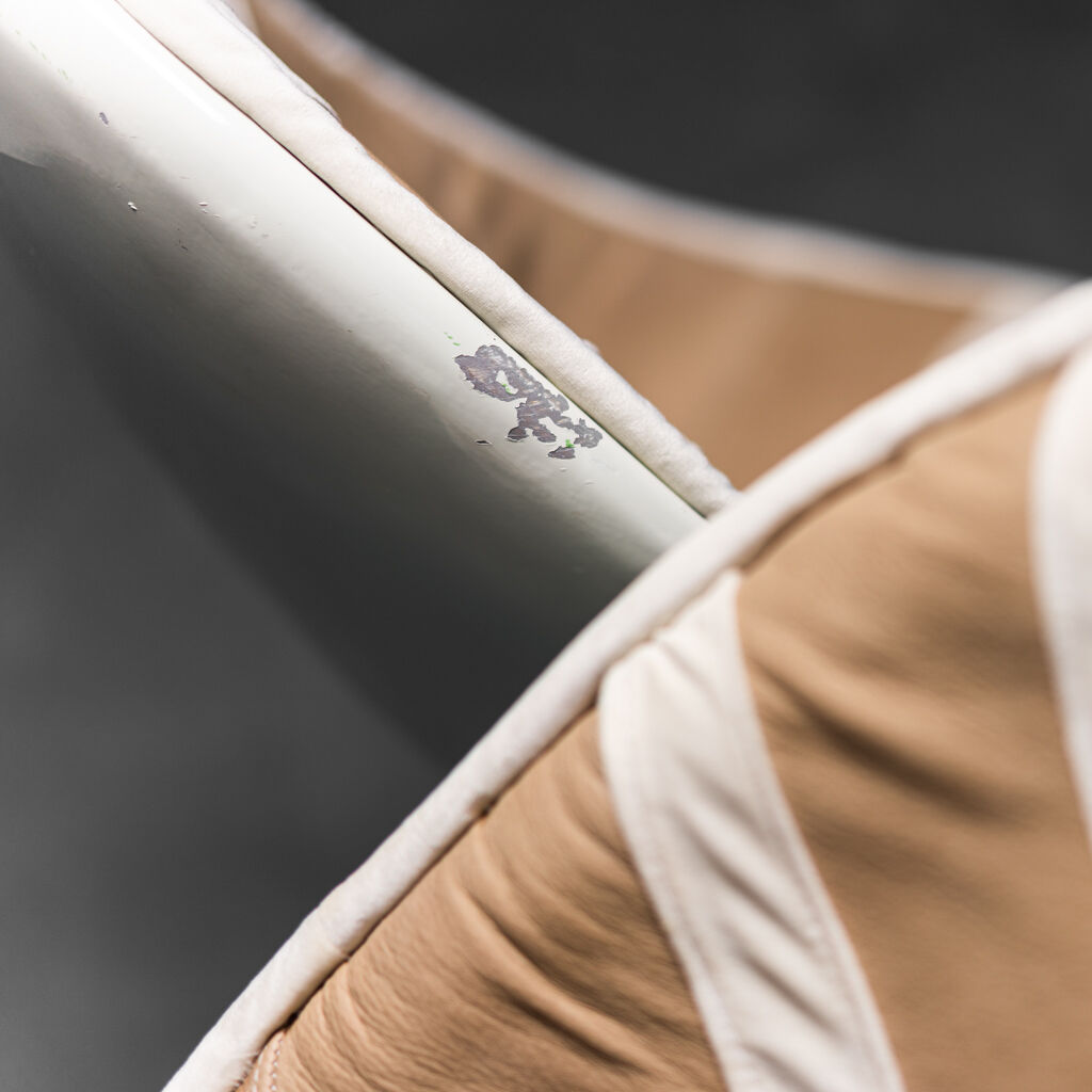 Pair of oval armchairs space age 70s vintage modernariato