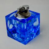 Magnifying lighter by Antonio Imperatore, blue murano glass, Italy, 1970