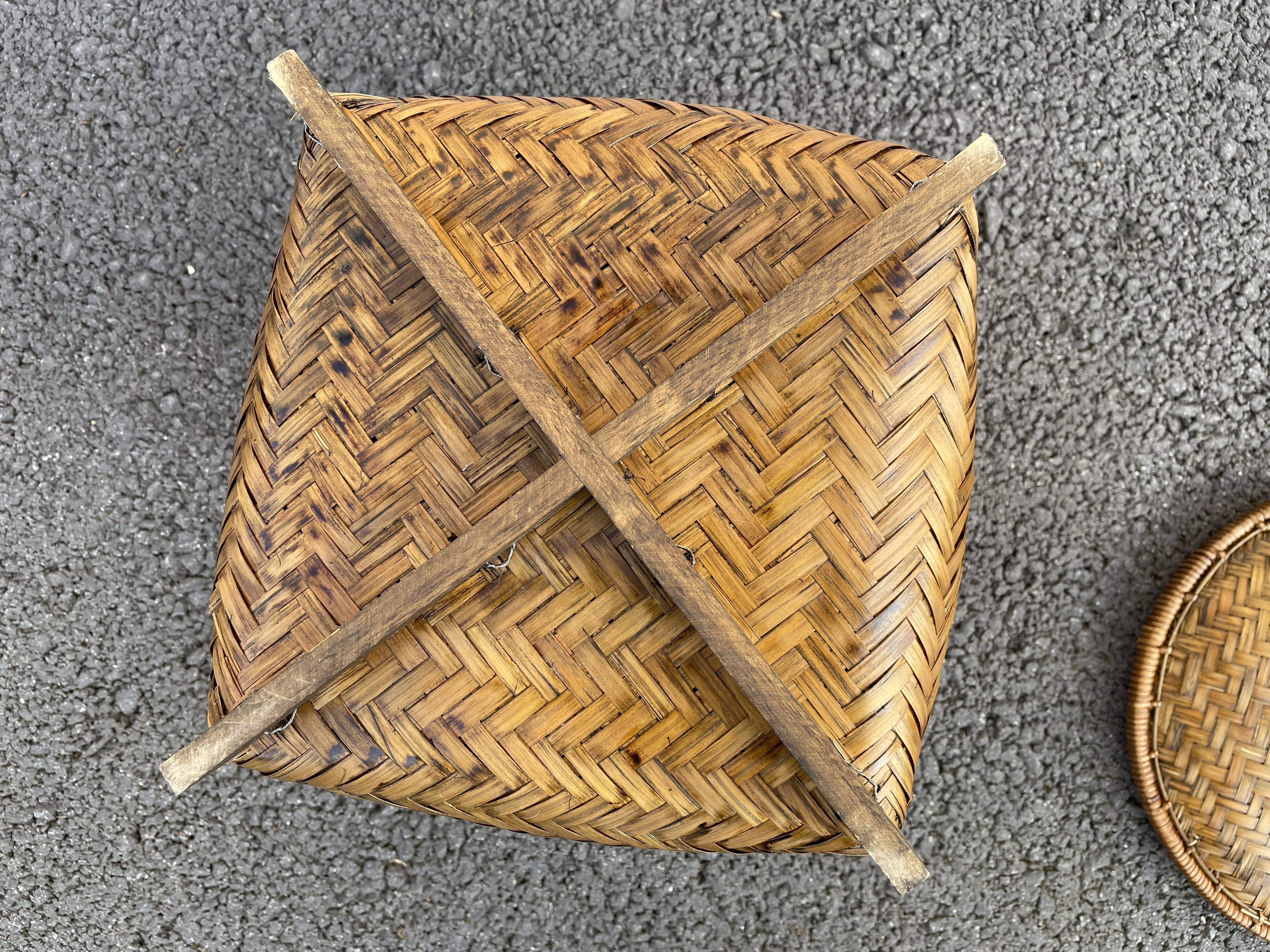 Basket with lided bamboo from Asia
