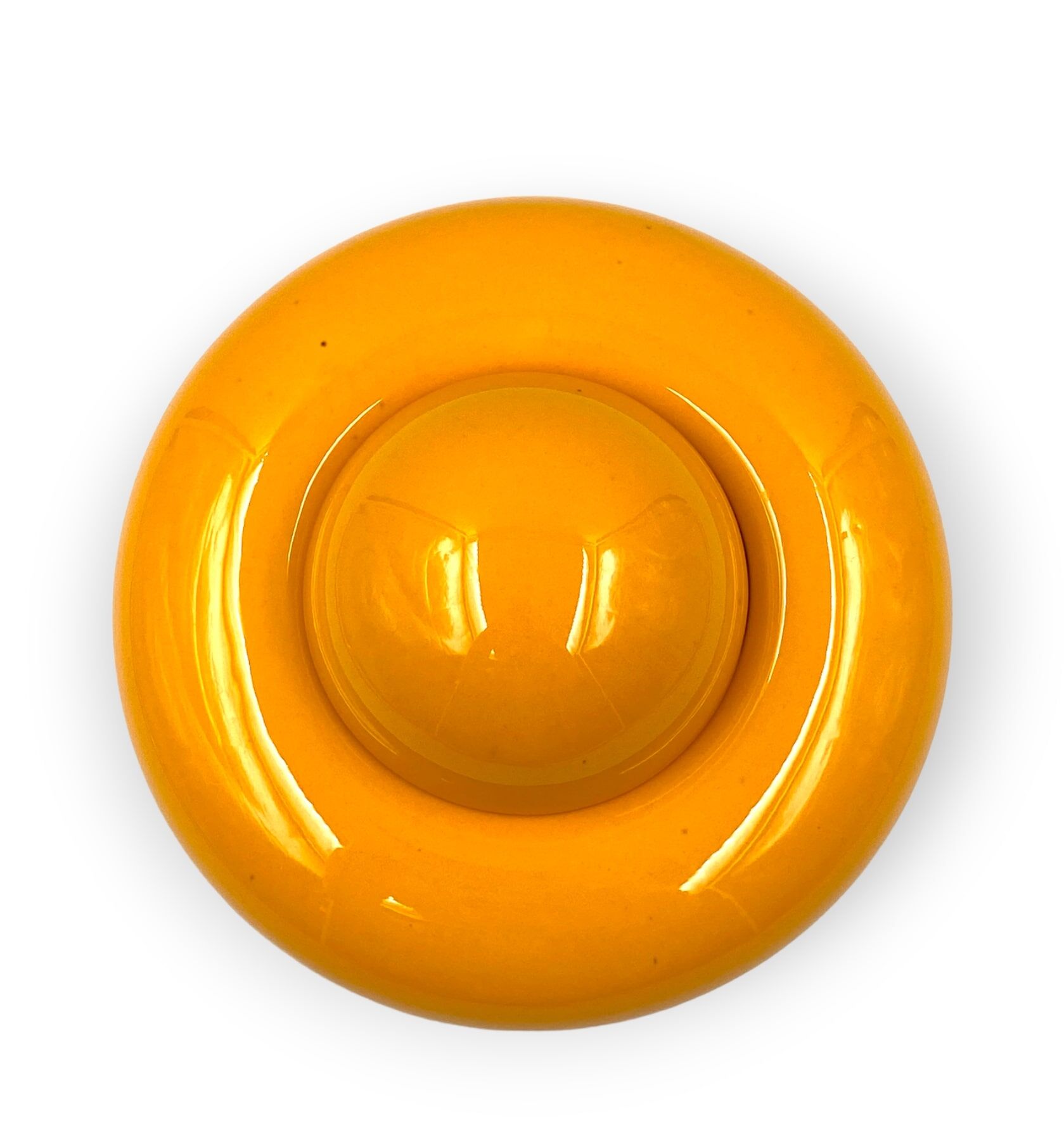 Sergio Asti, Yellow ceramic sculpture / box, Gabbianelli Italy ca. 1971