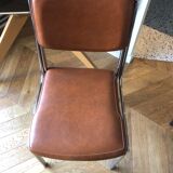 Lot de 5 chaises simili cuir camel