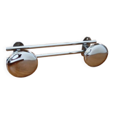 Chrome wall coat rack with 2 hooks