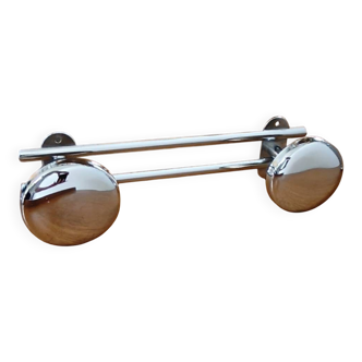 Chrome wall coat rack with 2 hooks