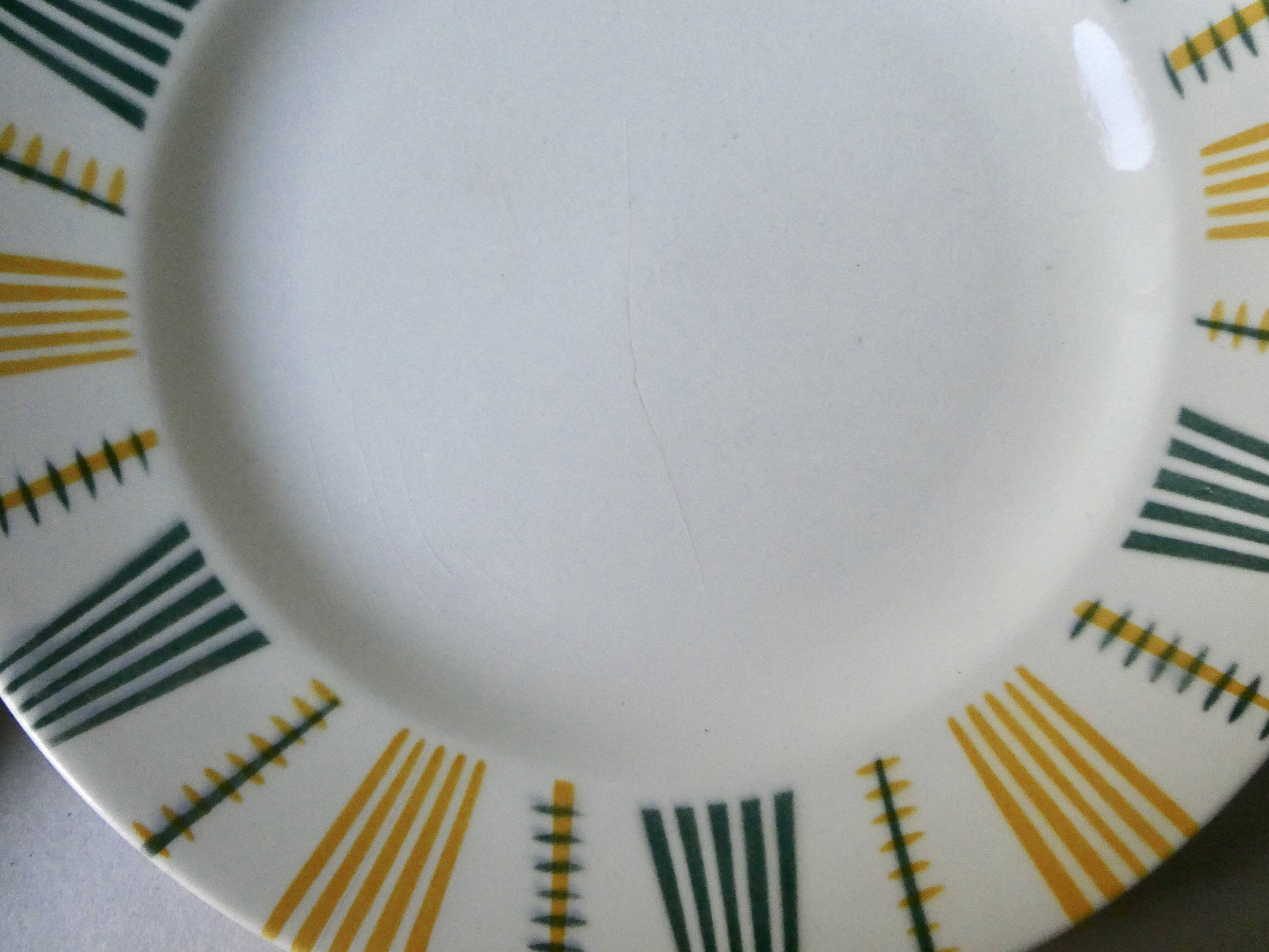 6 plates in Earthenware Digoin Sarreguemines, model Brigitte