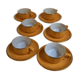 Yellow Apilco coffee service with golden borders