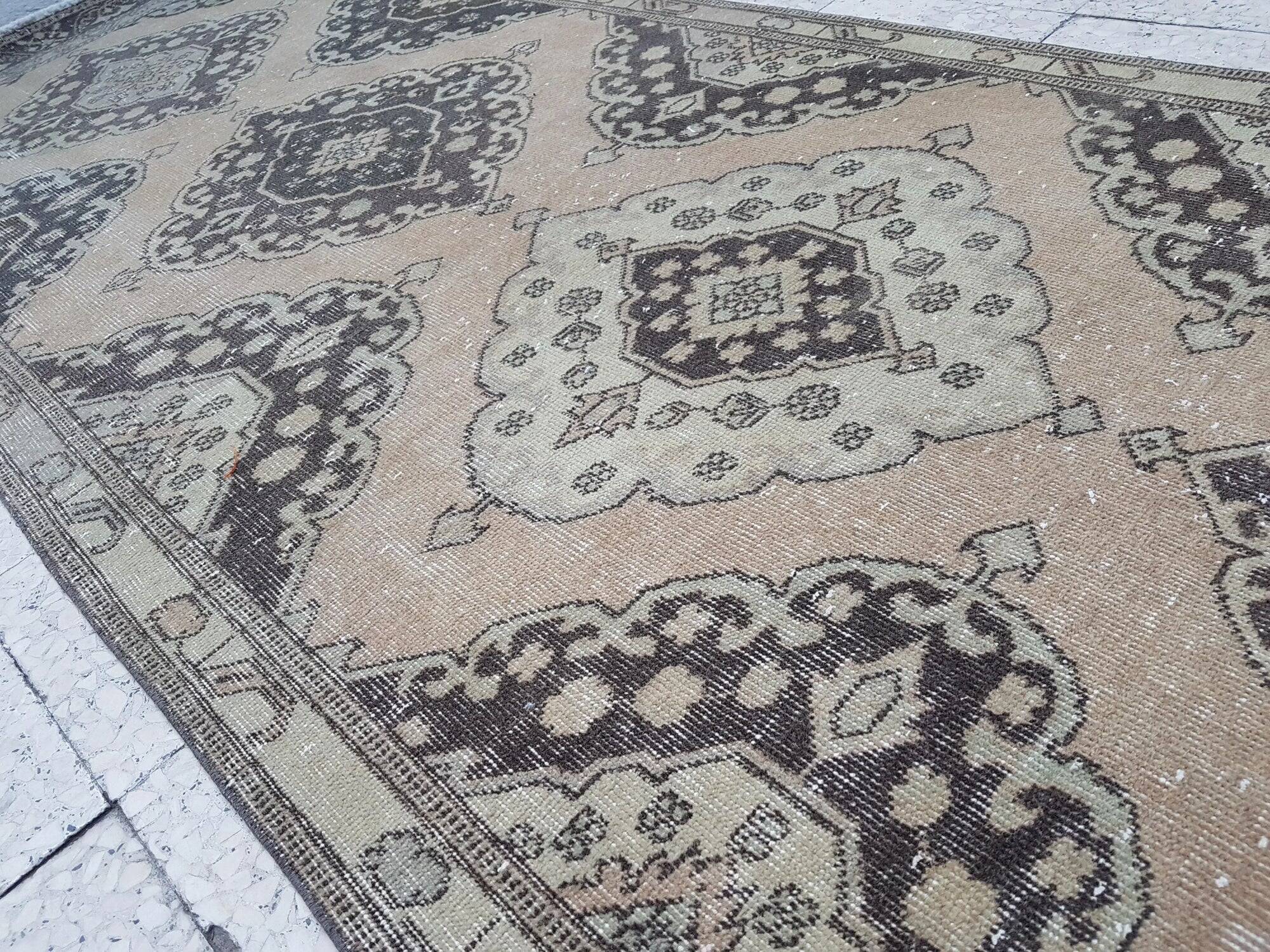 Vintage Turkish hallway rug 106x379 cm